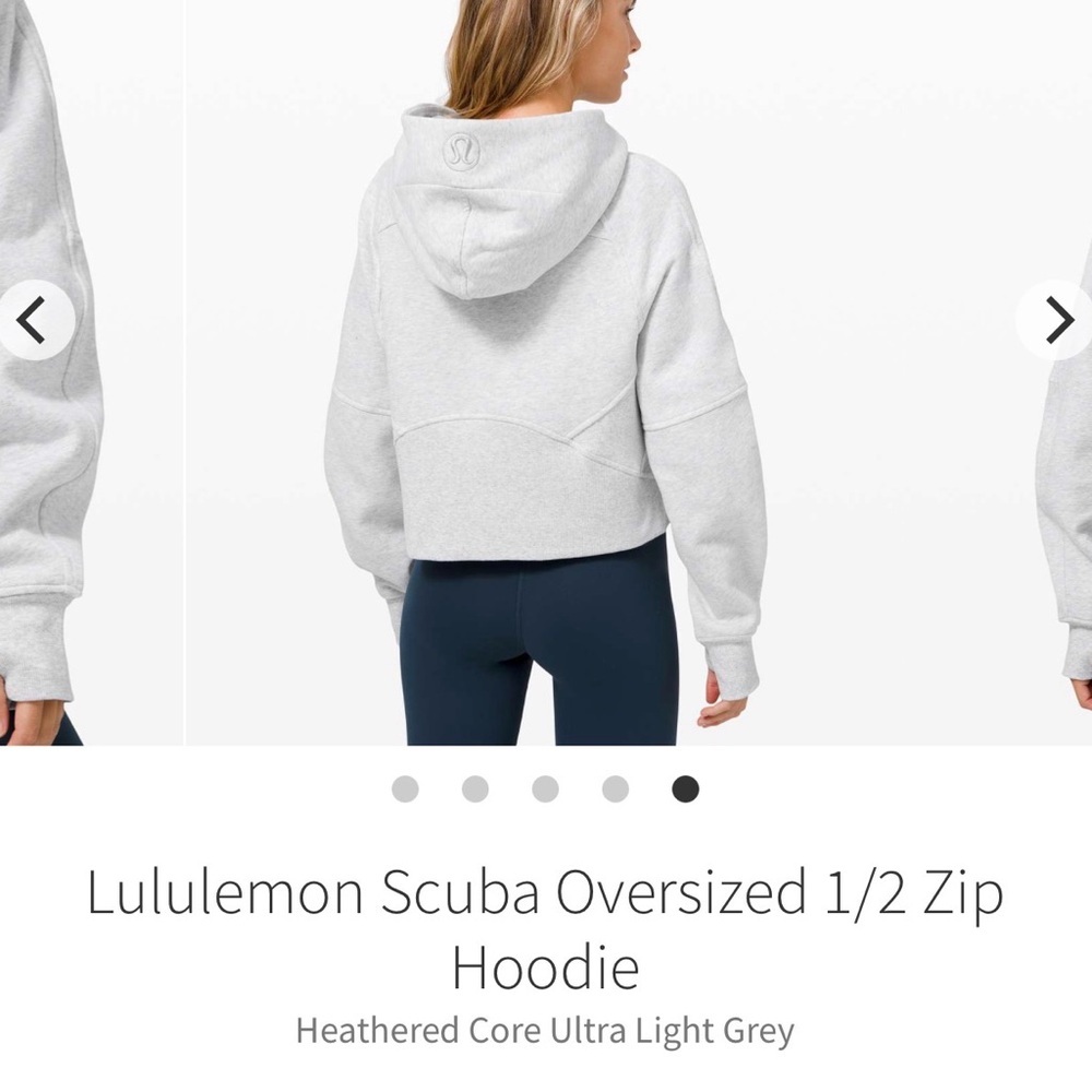 Lululemon Scuba Oversized Half-Zip Hoodie ~ XS/S ~ HC Ultra Light Grey - Picture 11 of 12